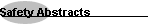 Safety Abstracts